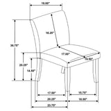 Cantley grey upholstered dining side chair set of two with brown hardwood legs