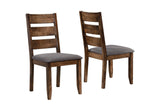 Alston dining table corner showing worn square tabletop edge