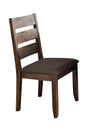Alston Ladder Back Dining Side Chairs set of 2 knotty nutmeg wood and grey fabric