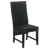 Barrand chair seat detail in black fabric