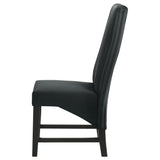 Barrand black upholstered dining side chair set of 2 front view
