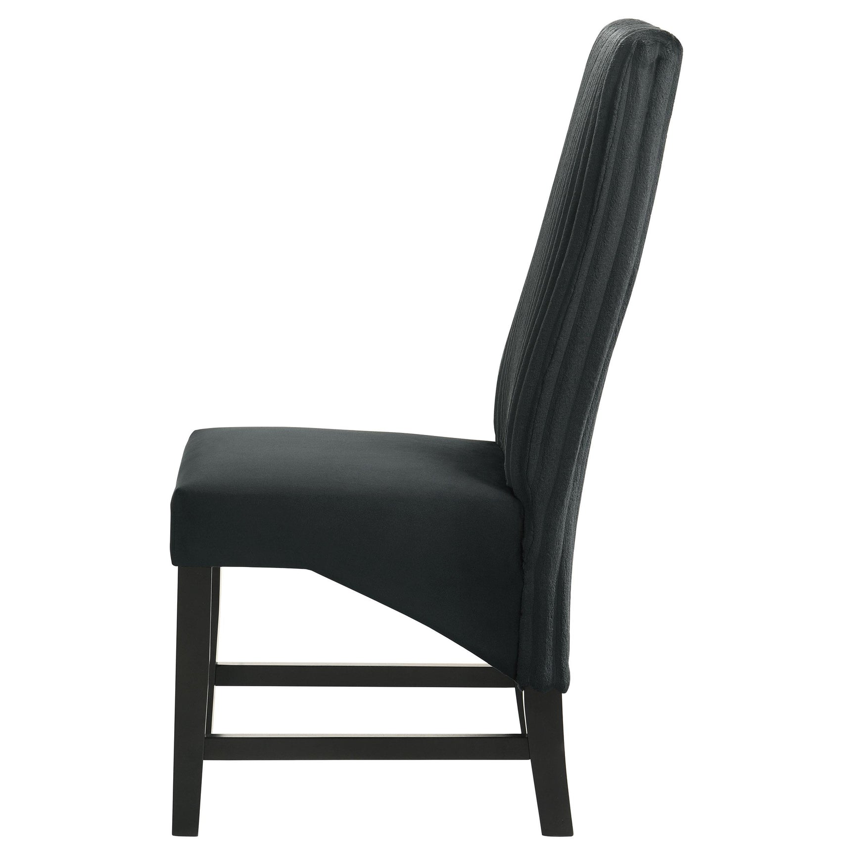 Barrand black upholstered dining side chair set of 2 front view