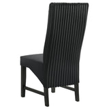Barrand black upholstered dining side chair set of 2 front view