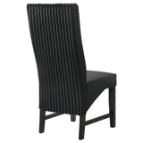 Barrand black upholstered dining side chair set of 2 front view