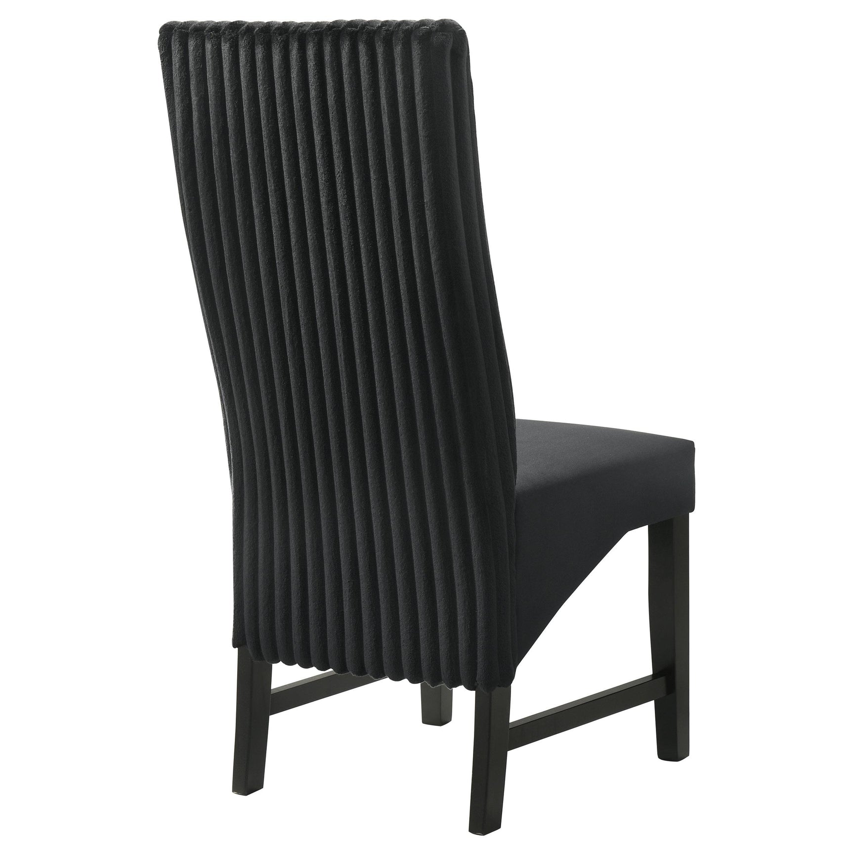 Barrand black upholstered dining side chair set of 2 front view