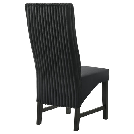 Barrand black upholstered dining side chair set of 2 front view