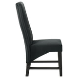 Barrand black upholstered dining side chair set of 2 front view