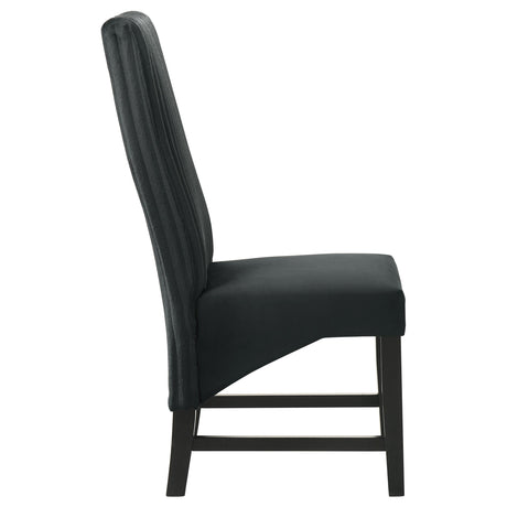 Barrand black upholstered dining side chair set of 2 front view