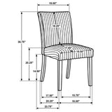 Complete set of two Dermott Upholstered Parson Dining Side Chairs in chocolate