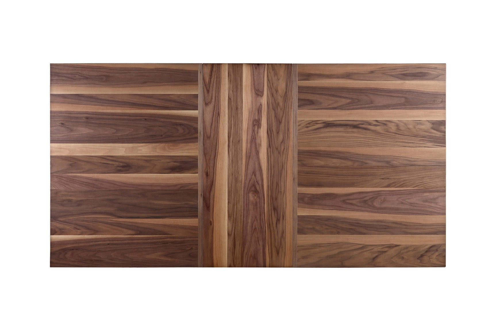 Close-up of Spring Creek dining table wood grain and brass-plated leaf lock