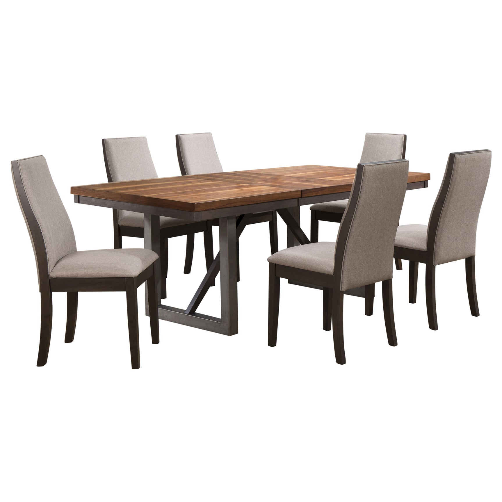 Spring Taupe Rectangular Dining Set detailed side view