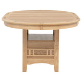 Oval dining table side view