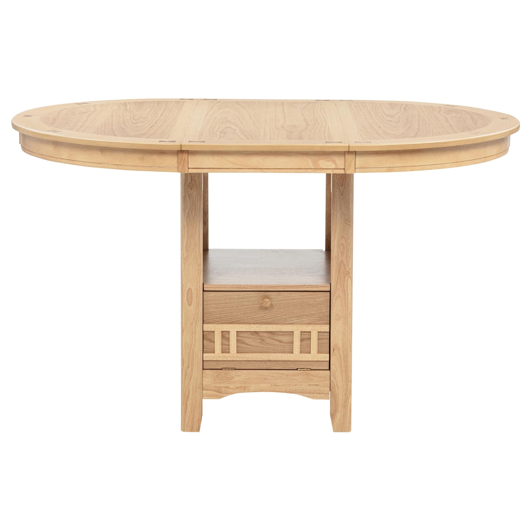 Detail of oak veneer finish and 3/4" roundover top edge