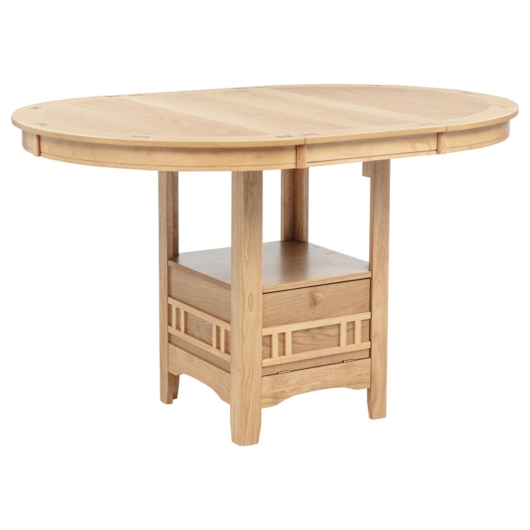 Lavon oval light oak counter height dining table, front angle