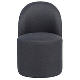 Aubrey Upholstered Barrel Dining Side Chair Charcoal, back view