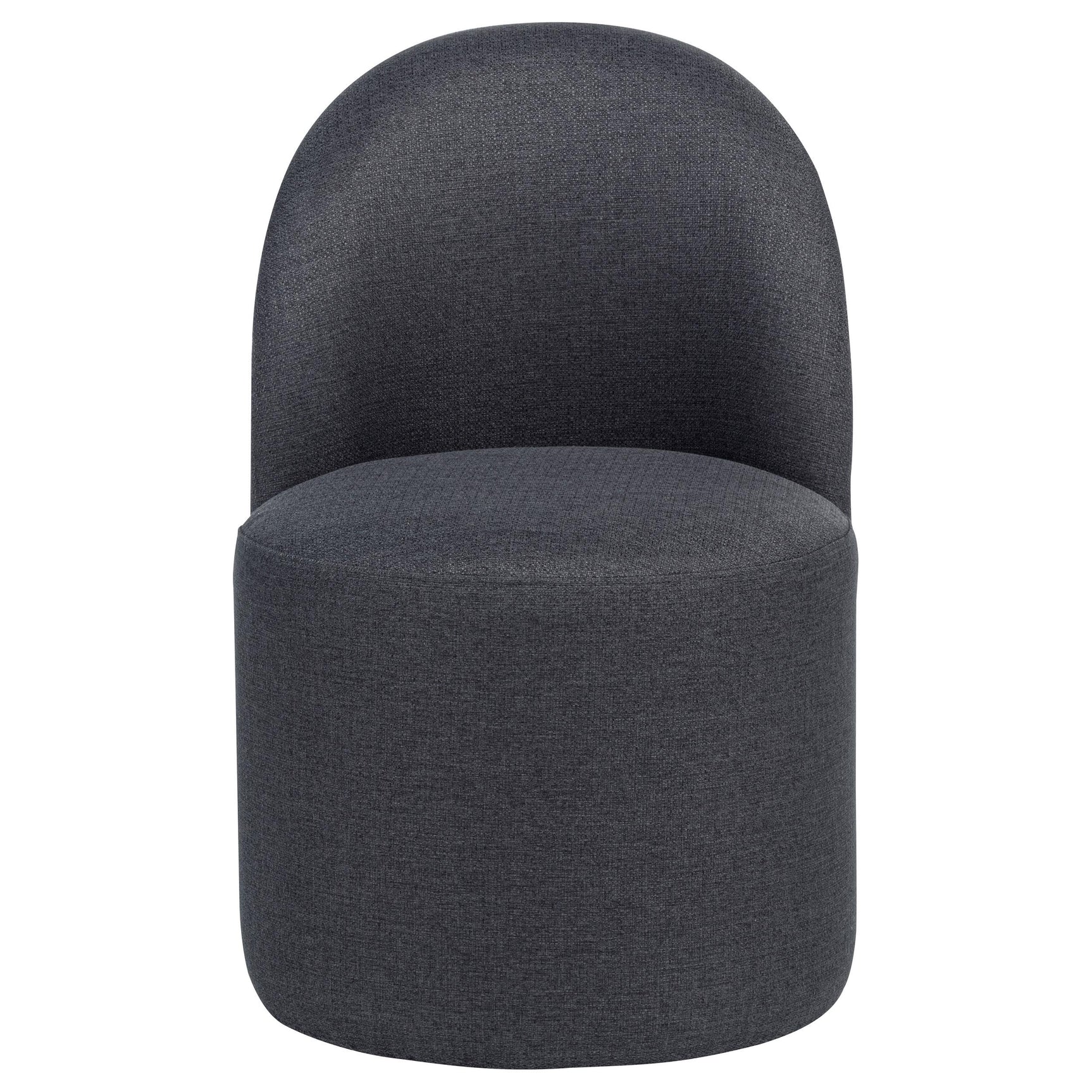 Aubrey Upholstered Barrel Dining Side Chair Charcoal, back view