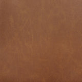 Close-up of cognac faux leather upholstery and strap detailing