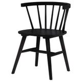 Jeffries Windsor black wood dining side chair close-up of spindles