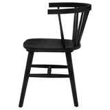 Jeffries Windsor black wood dining side chair angled legs detail