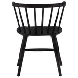 Jeffries Windsor black wood dining side chair showing plastic glides