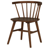 Detail of chair's walnut finish and wood grain