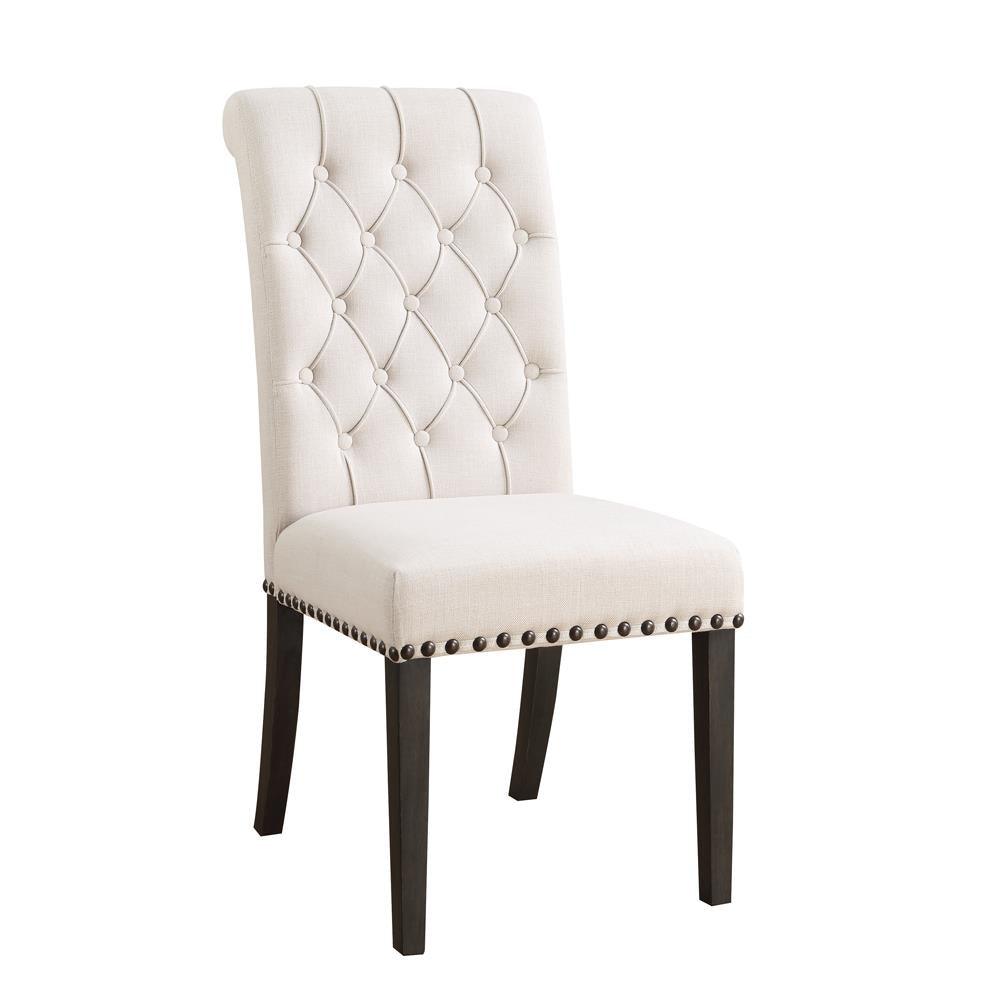 Alana Upholstered Side Chairs Beige And Smokey Black (Set Of 2) - Ella Furniture