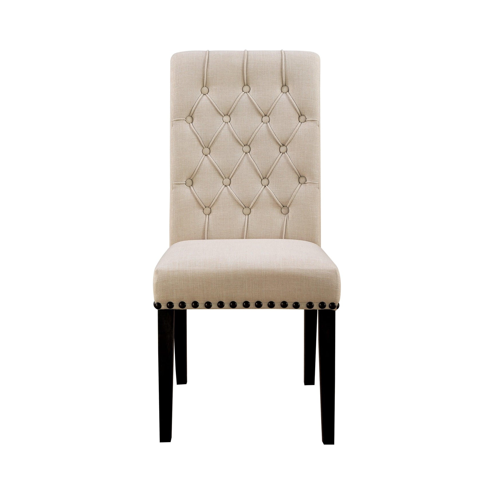 Alana Upholstered Side Chairs Beige And Smokey Black (Set Of 2) - Ella Furniture