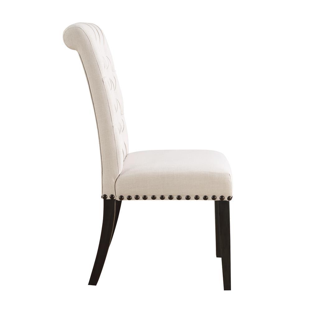 Alana Upholstered Side Chairs Beige And Smokey Black (Set Of 2) - Ella Furniture
