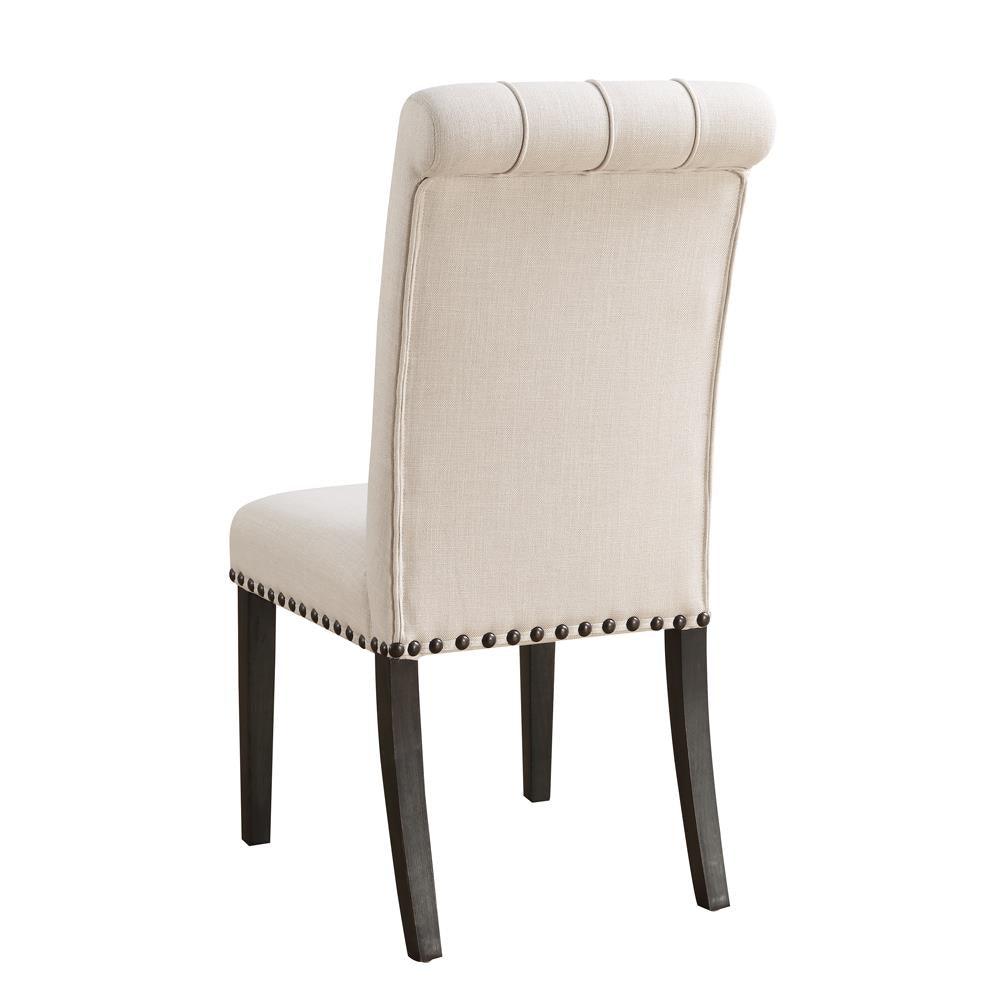 Alana Upholstered Side Chairs Beige And Smokey Black (Set Of 2) - Ella Furniture