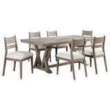 detail view of Cornelia Coastal Grey Rectangular Dining Room Set