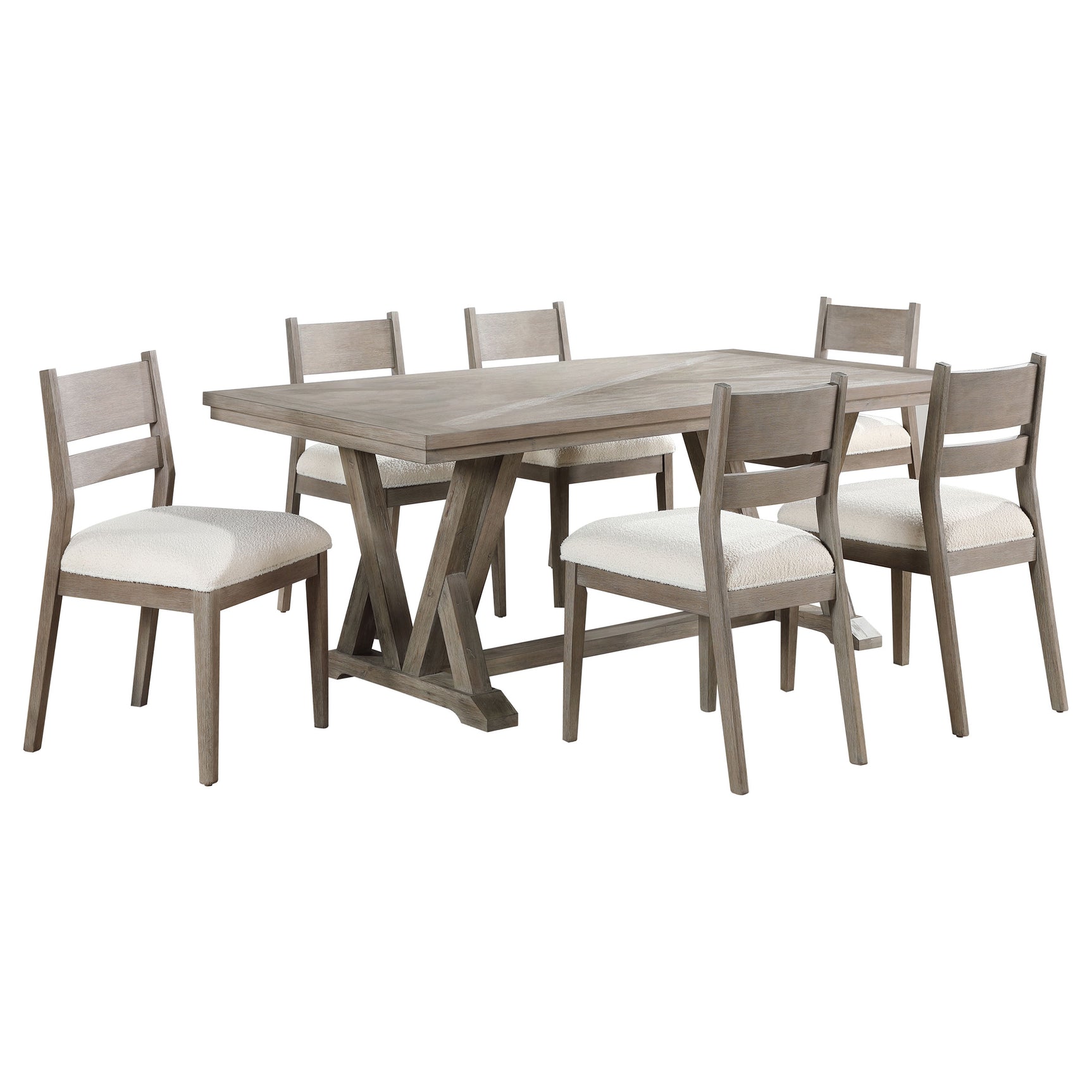 detail view of Cornelia Coastal Grey Rectangular Dining Room Set
