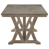 detail view of Cornelia Coastal Grey Rectangular Dining Room Set