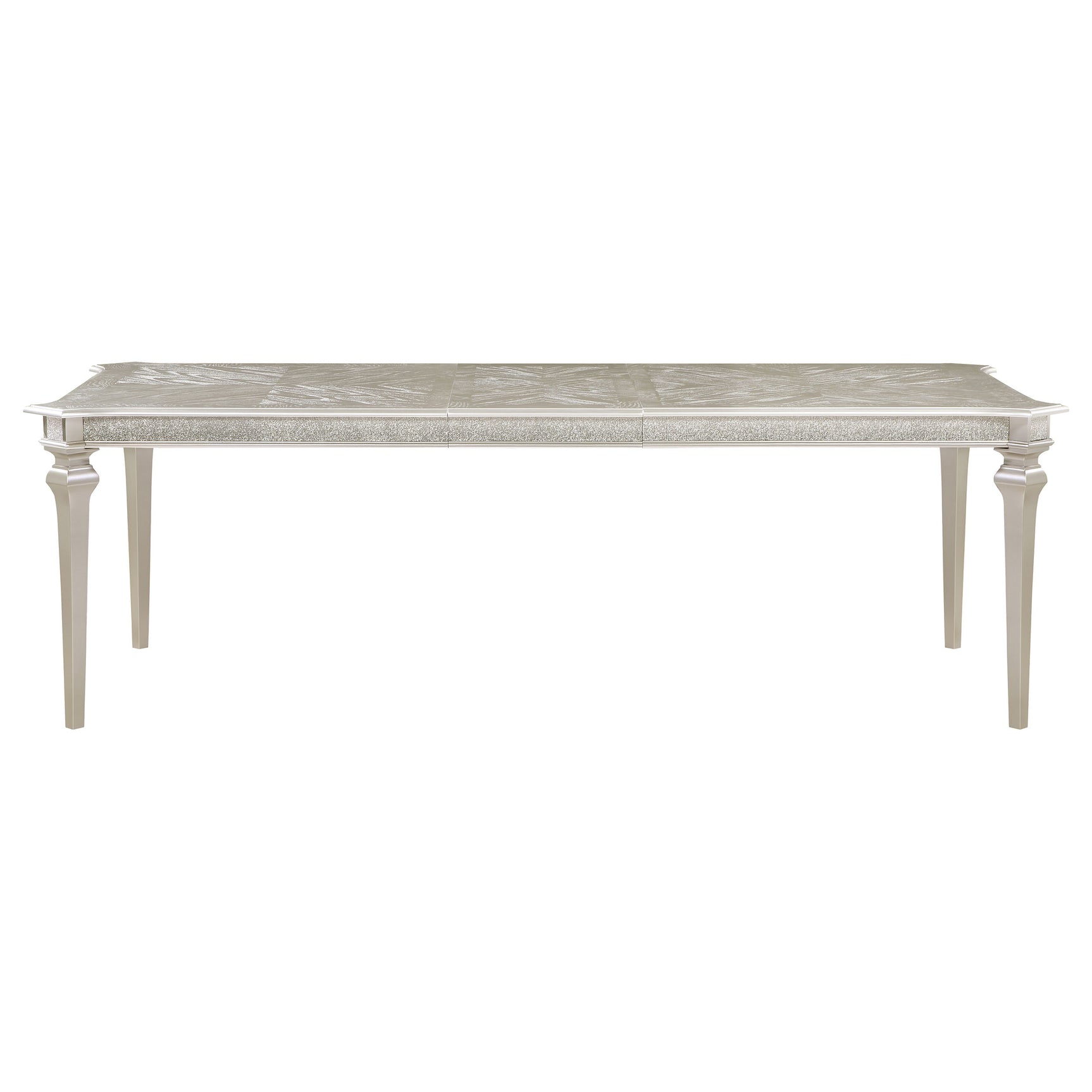 Detail close up of Evangeline dining table finish