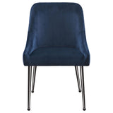 Mayette Blue Upholstered Dining Side Chair back view