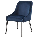 Mayette Blue Upholstered Dining Side Chair side view