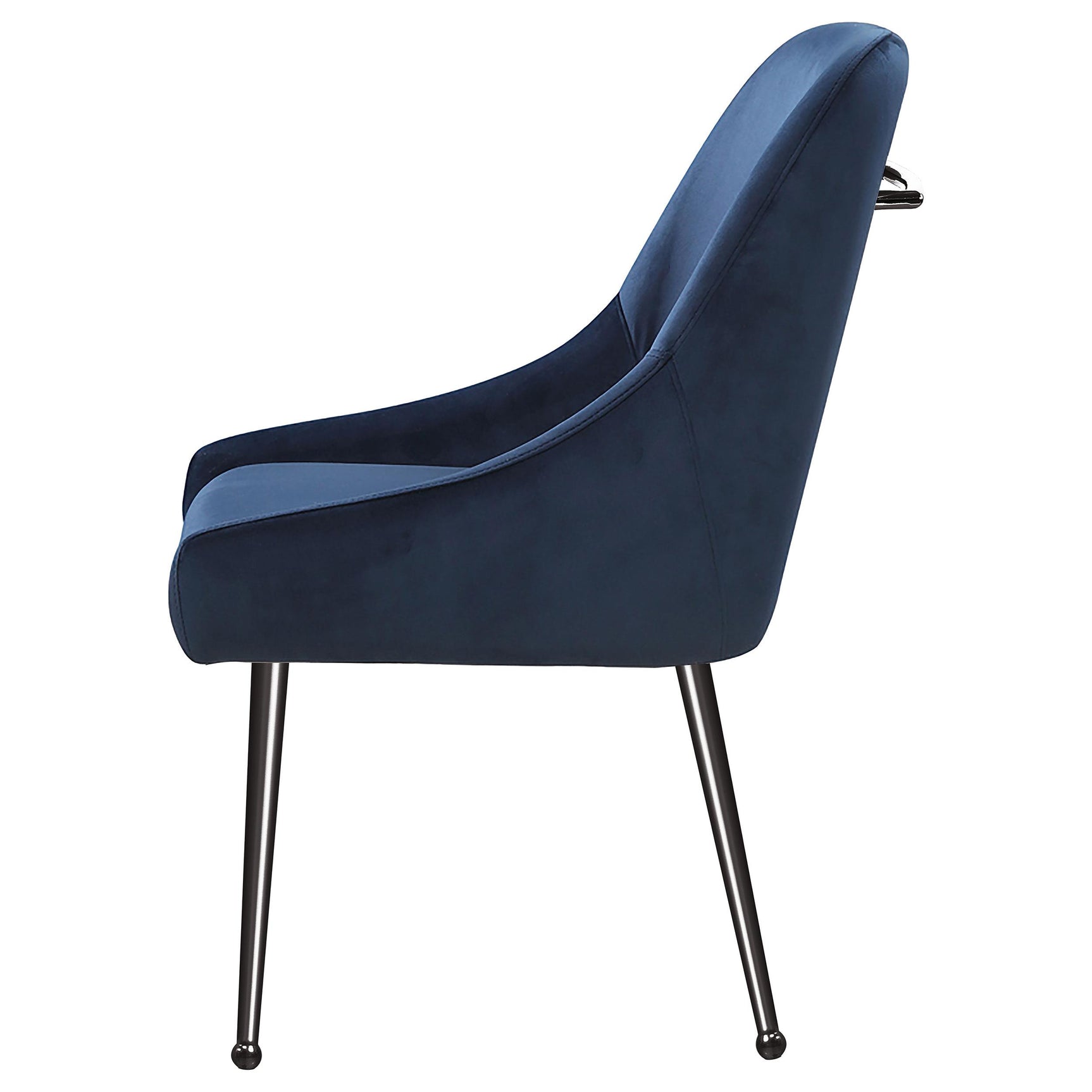 Mayette Blue Upholstered Dining Side Chair side view