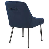 Mayette Blue Upholstered Dining Side Chair side view
