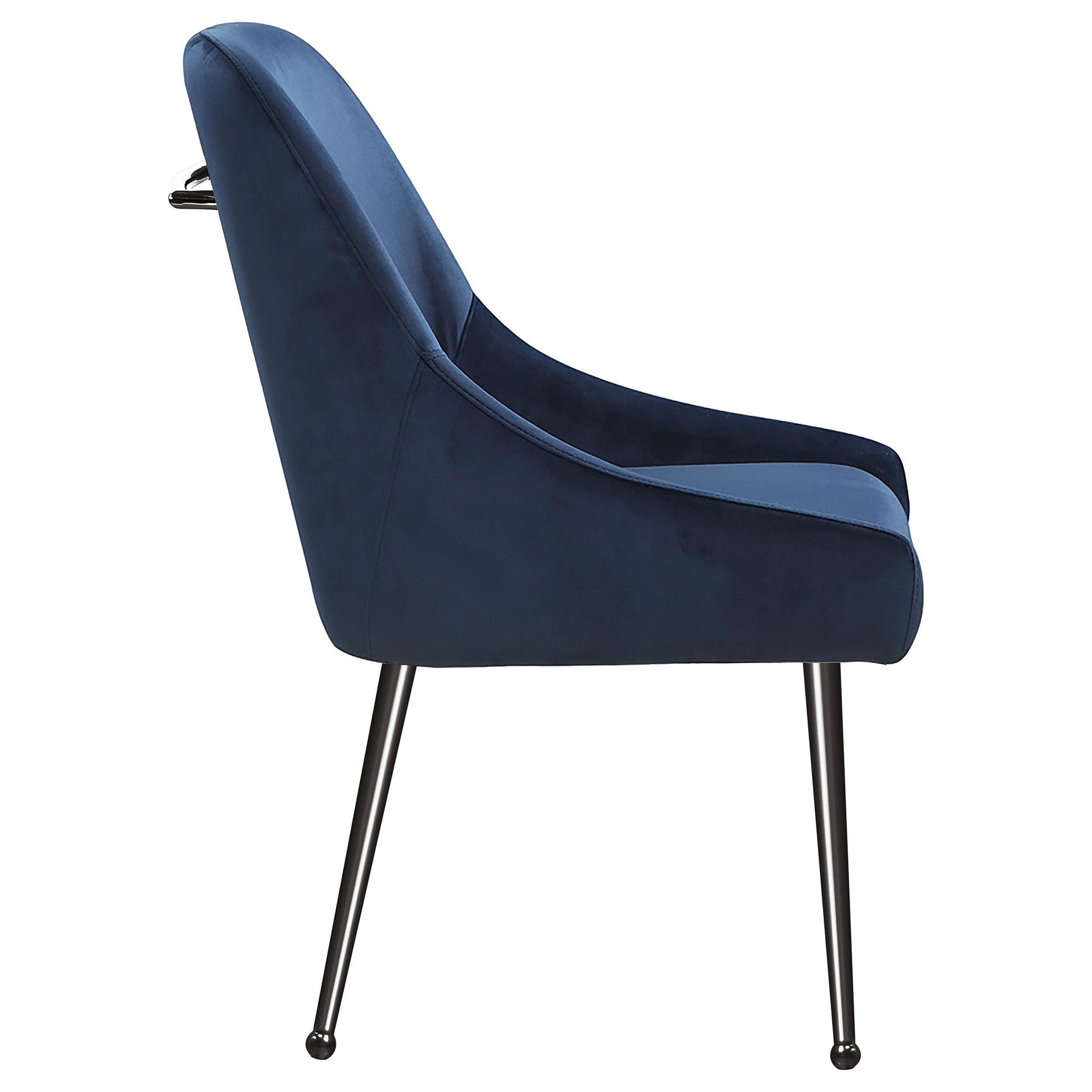 Mayette Blue Upholstered Dining Side Chair side view