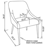 Mayette Blue Upholstered Dining Side Chair side view