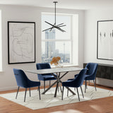 Mayette Blue Upholstered Dining Side Chair side view
