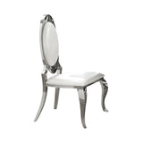 Antoine Oval Back Side Chairs Cream And Chrome set of 2 front angle