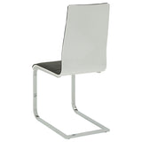 Side view of Carmelo chrome base dining table