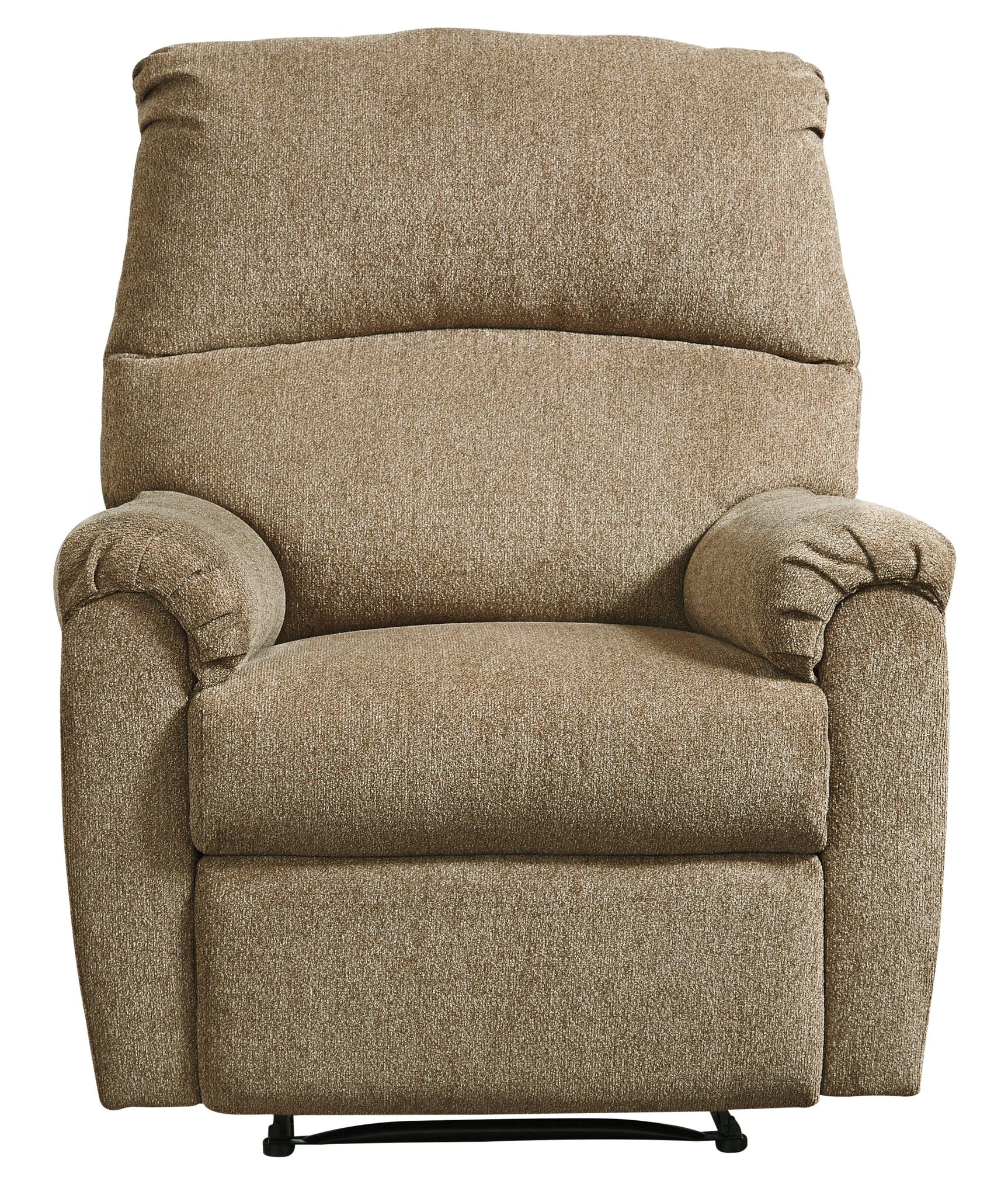 Nerviano Mocha Chenille Recliner side close-up