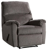 Side view of Nerviano Gray Chenille Manual Recliner