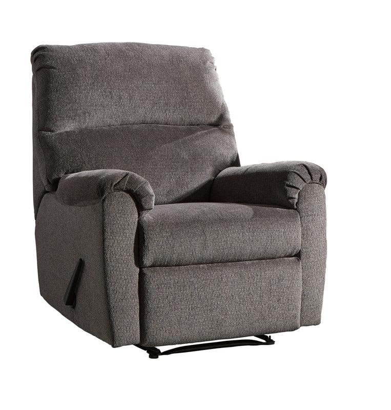 Nerviano Gray Zero Wall Metal Polyester Contemporary Modern Recliner - Ella Furniture