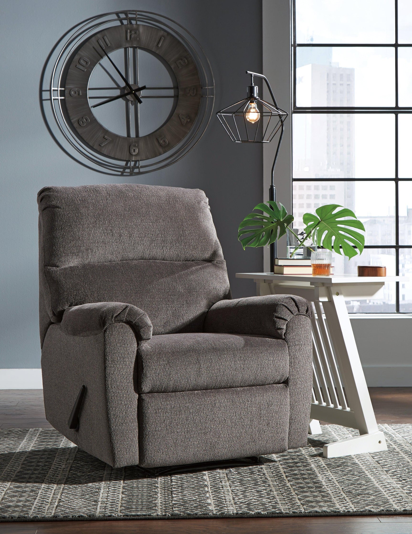 Reclining view from left side of Nerviano Recliner