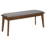 detail of wood finish on Alfredo Brown Butterfly Leaf Dining Room Set