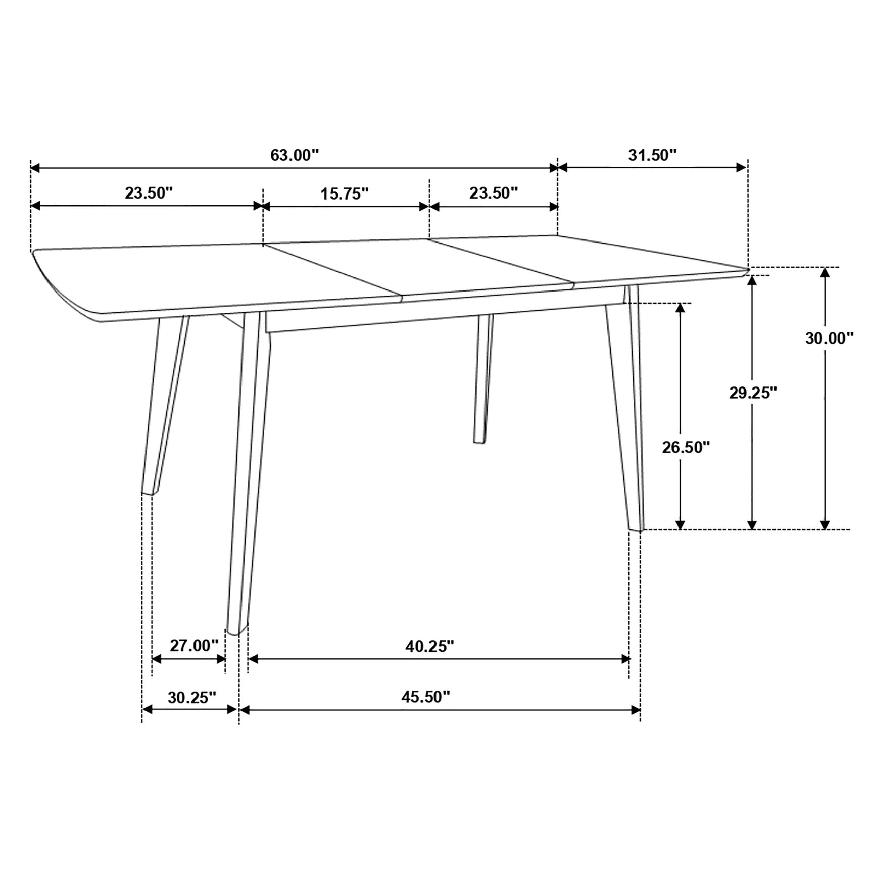 room angle showing full dining set