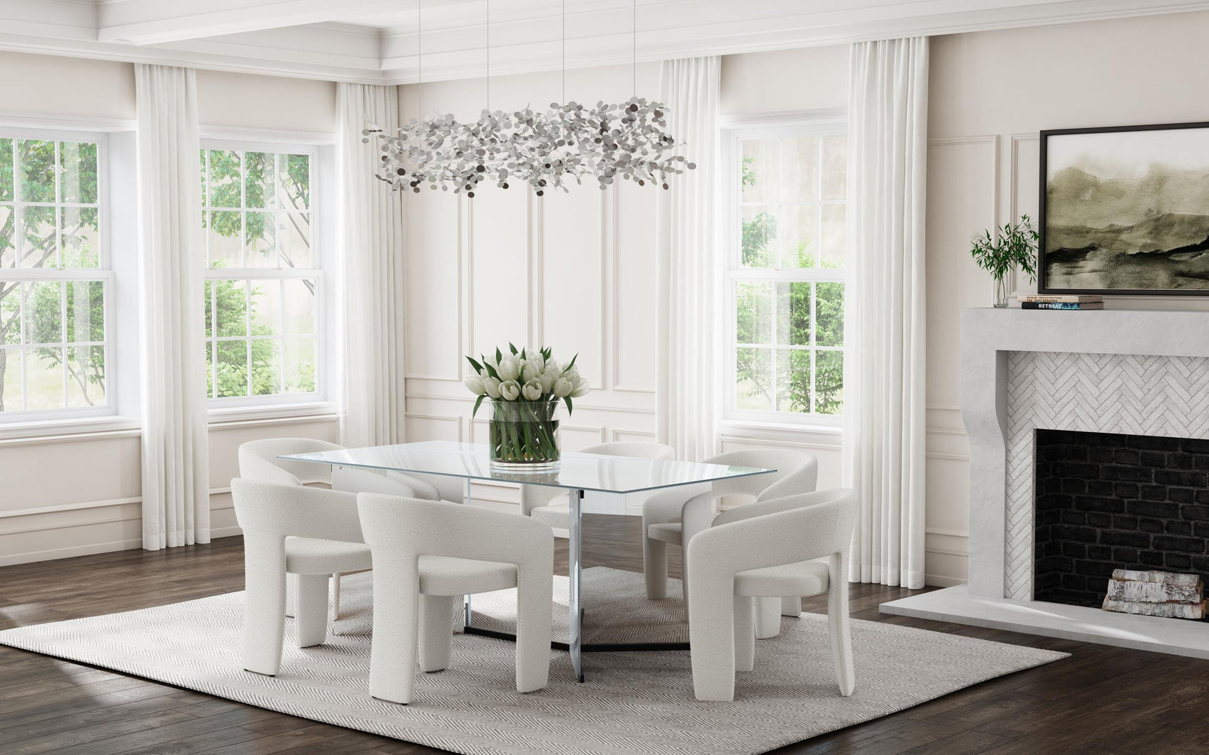 Reflection on the Emery mirrored tabletop