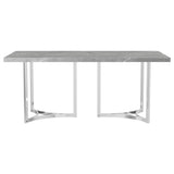 Top view highlighting grey faux marble finish on Sterling table